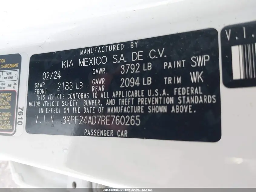2024 KIA FORTE LXS