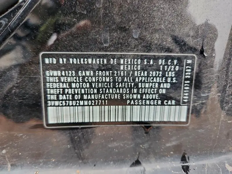 2021 VOLKSWAGEN JETTA S  