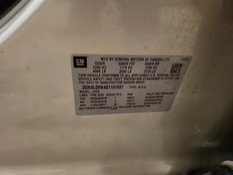 2013 CHEVROLET EQUINOX LT  