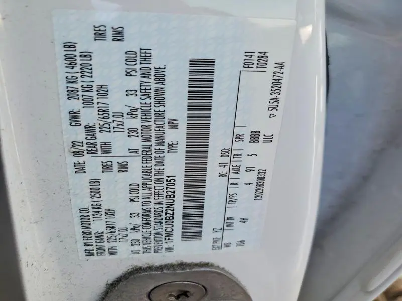 2022 FORD ESCAPE SE  