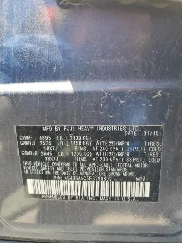 2015 SUBARU OUTBACK 2.5I LIMITED  