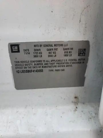 2015 CHEVROLET SONIC LTZ  