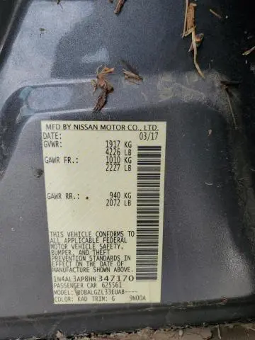 2017 NISSAN ALTIMA 2.5  