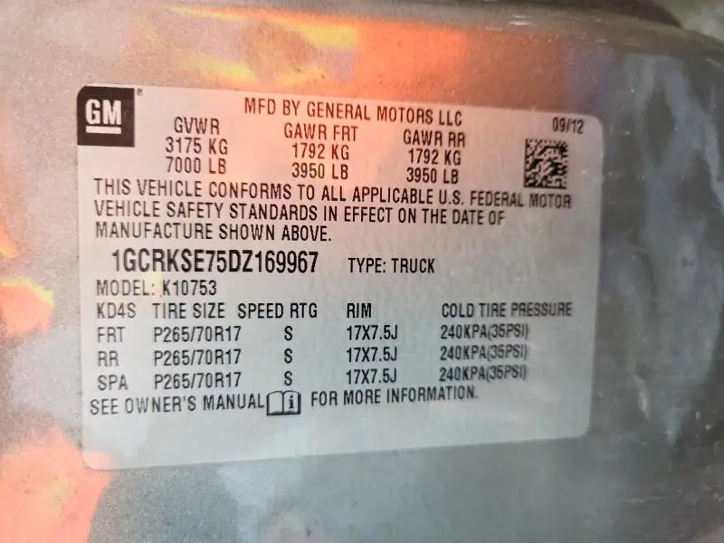 2013 CHEVROLET SILVERADO K1500 LT  
