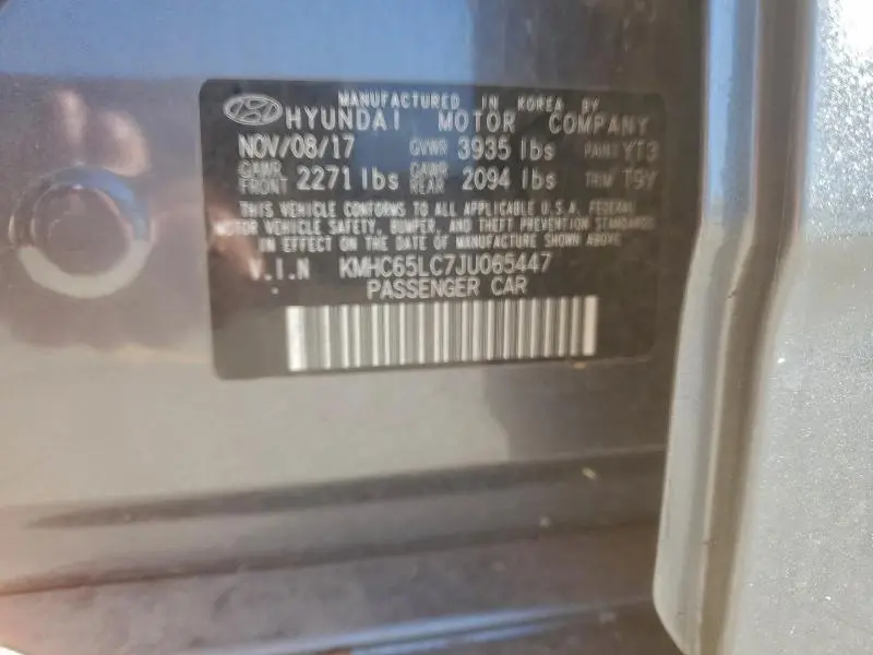 2018 HYUNDAI IONIQ BLUE  