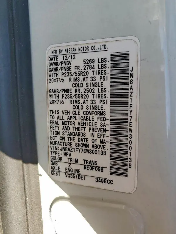 2014 NISSAN MURANO CROSSCABRIOLET  