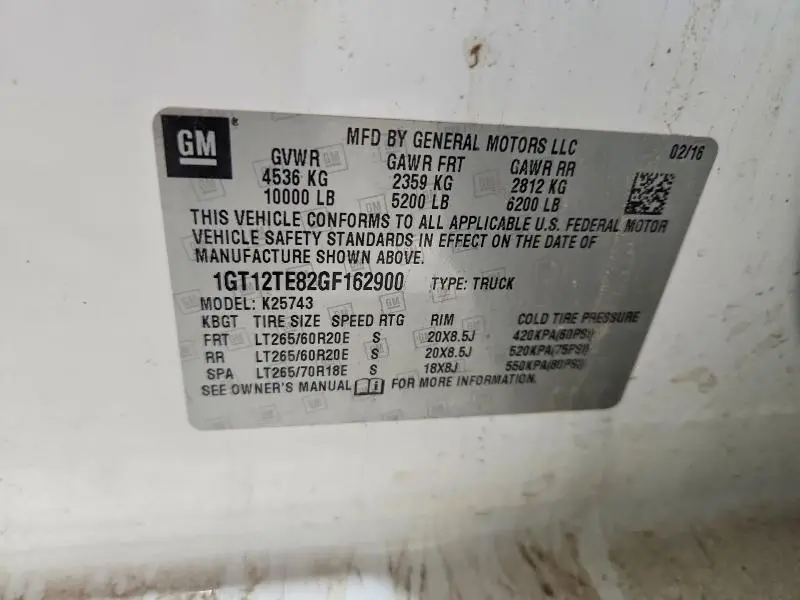 2016 GMC SIERRA K2500 SLT  