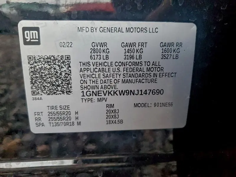 2022 CHEVROLET TRAVERSE PREMIER  