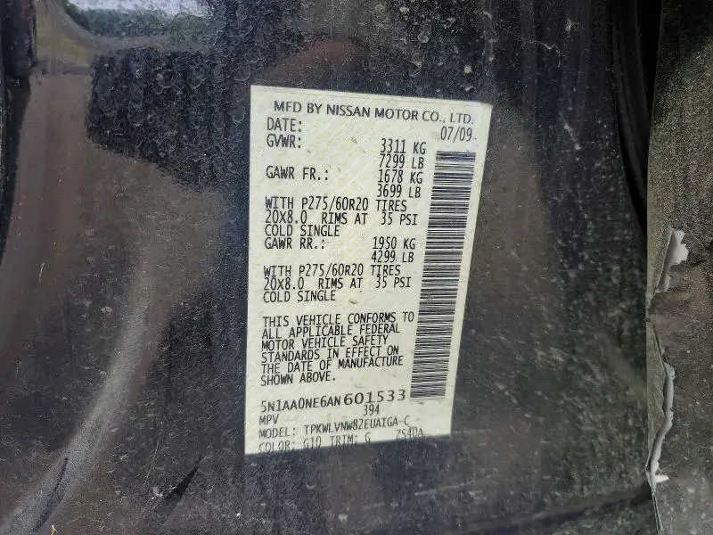 2010 NISSAN ARMADA PLATINUM  