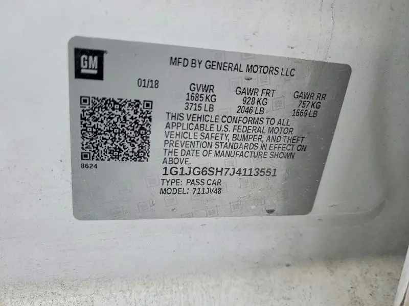 2018 CHEVROLET SONIC   