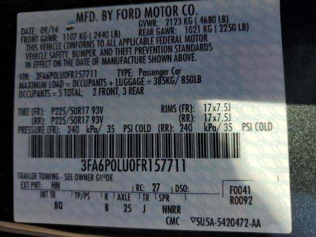 2015 FORD FUSION SE HYBRID