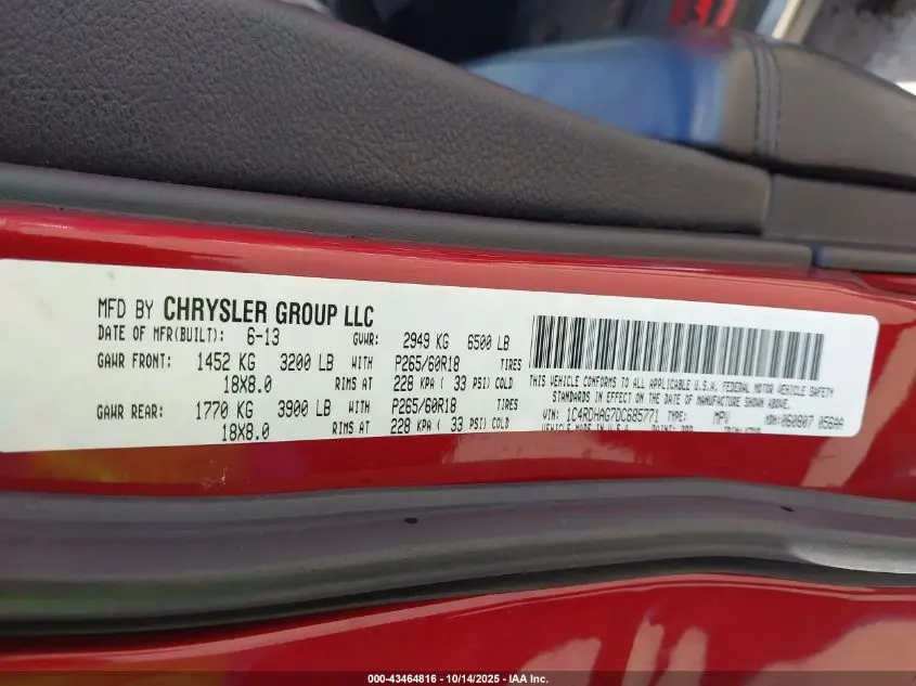 2013 DODGE DURANGO SXT