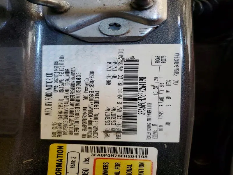 2015 FORD FUSION SE  