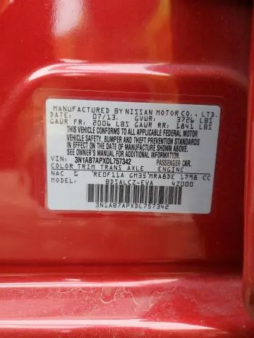 2013 NISSAN SENTRA S  