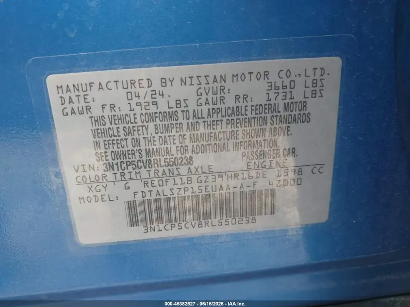 2024 NISSAN KICKS SV XTRONIC CVT