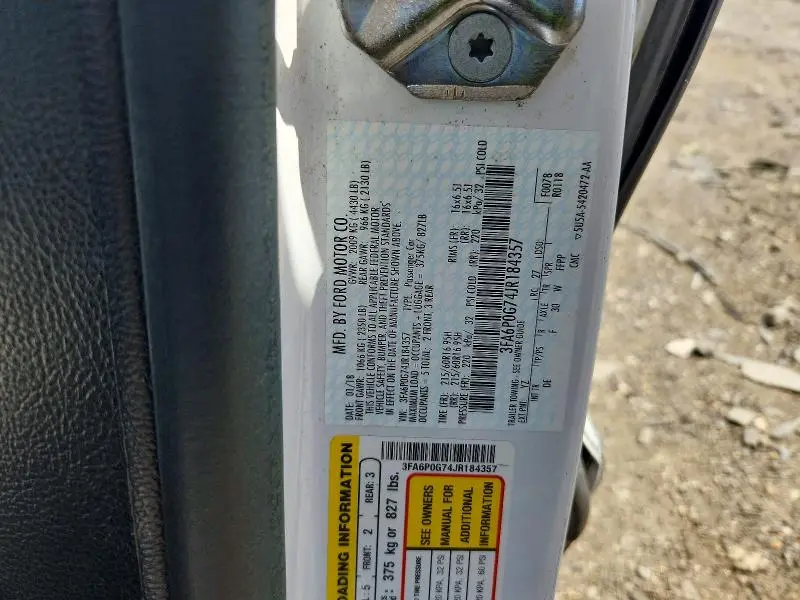 2018 FORD FUSION S  