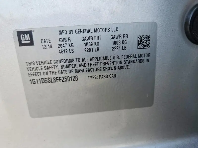 2015 CHEVROLET MALIBU 2LT  
