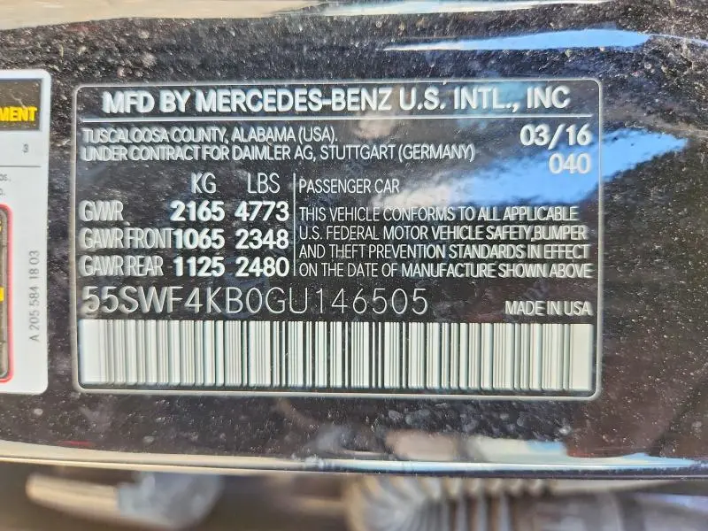 2016 MERCEDES-BENZ C 300 4MATIC  