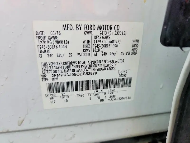 2016 FORD EDGE SEL  