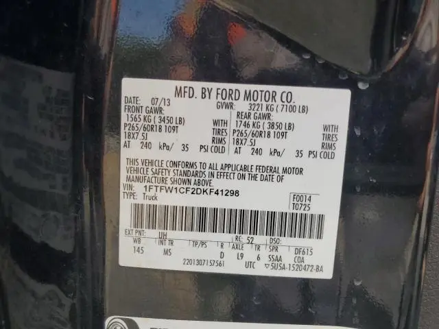 2013 FORD F150 SUPERCREW  