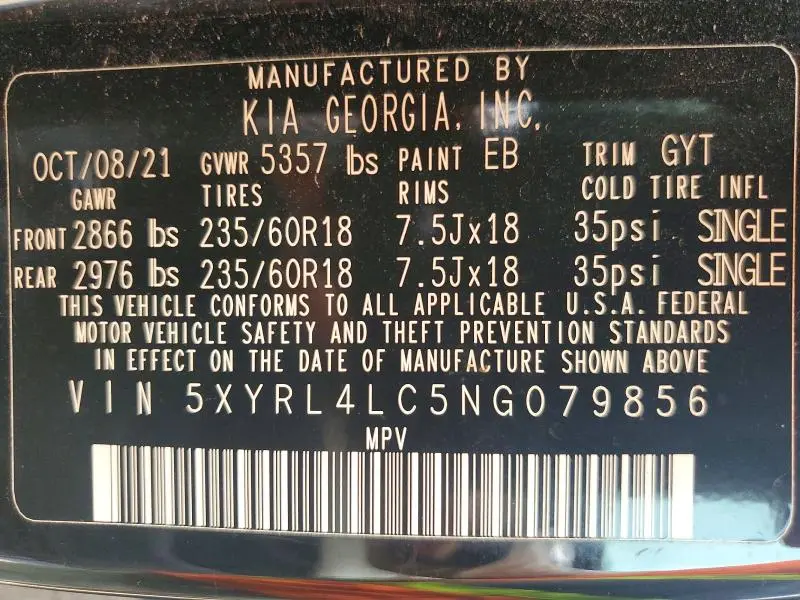 2022 KIA SORENTO S  