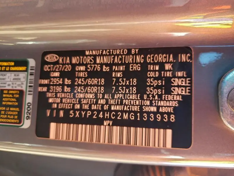 2021 KIA TELLURIDE LX  