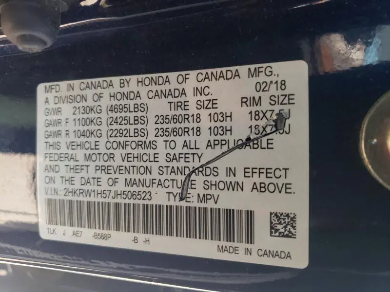 2018 HONDA CR-V EX  