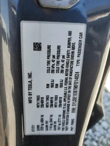 2021 TESLA MODEL 3 