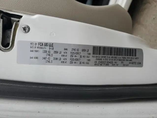 2018 DODGE GRAND CARAVAN GT  