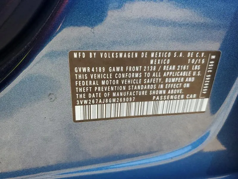 2016 VOLKSWAGEN JETTA S  