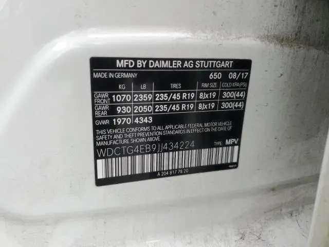 2018 MERCEDES-BENZ GLA 250  