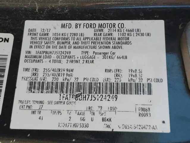2018 FORD MUSTANG   