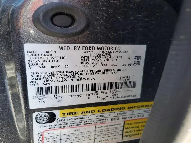 2015 FORD EXPEDITION LIMITED  