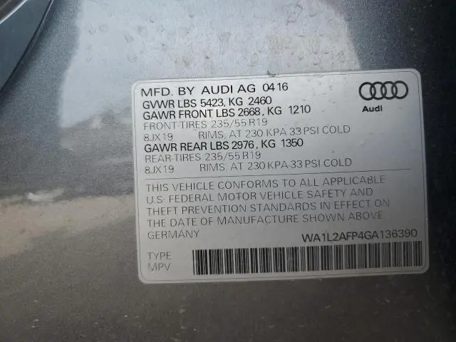 2016 AUDI Q5 PREMIUM PLUS  