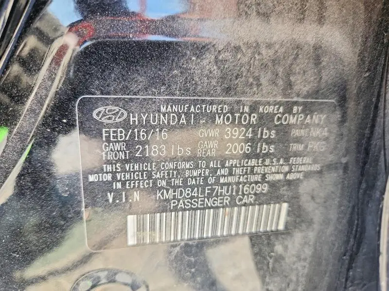 2017 HYUNDAI ELANTRA LIMITED  