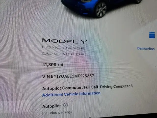 2021 TESLA MODEL Y   