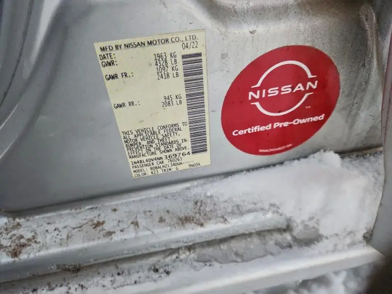 2022 NISSAN ALTIMA 2.5 SV  