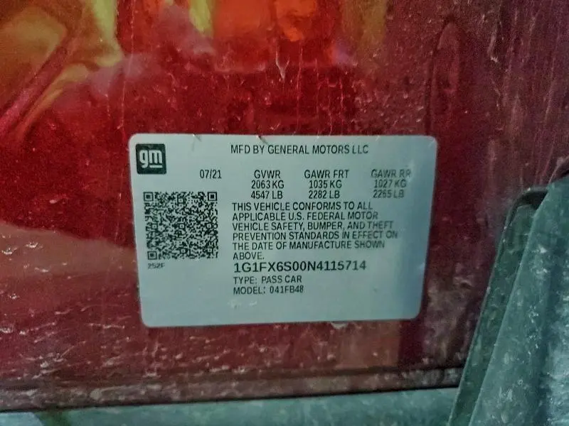 2022 CHEVROLET BOLT EV 2LT  