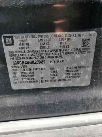 2017 CHEVROLET TRAX 1LT  