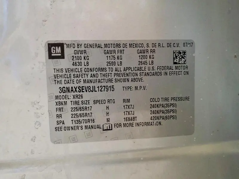2018 CHEVROLET EQUINOX LT  
