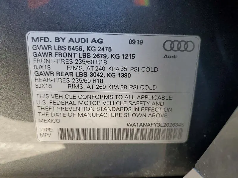 2020 AUDI Q5 PREMIUM  