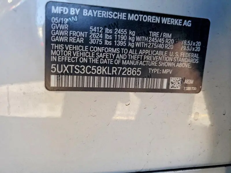 2019 BMW X3 XDRIVEM40I  