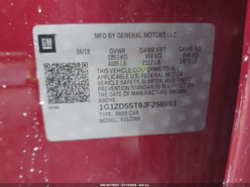 2018 CHEVROLET MALIBU LT