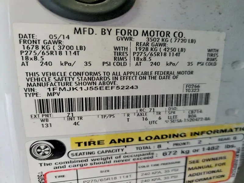 2014 FORD EXPEDITION EL XLT  