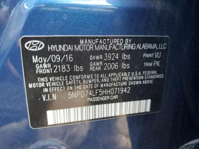 2017 HYUNDAI ELANTRA SE  