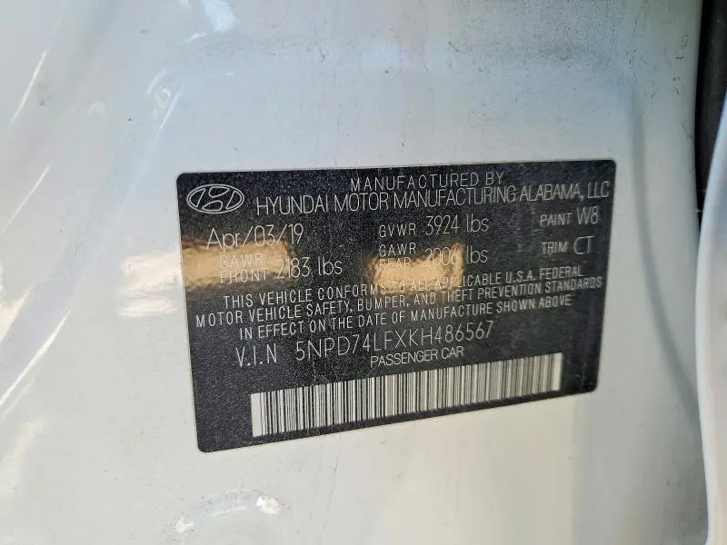 2019 HYUNDAI ELANTRA SE  