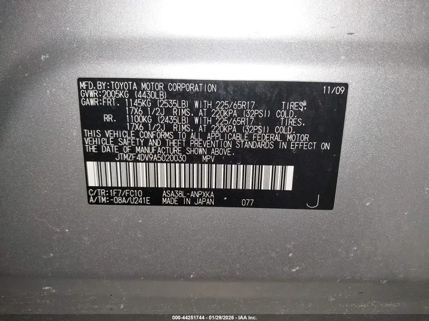 2010 TOYOTA RAV4  
