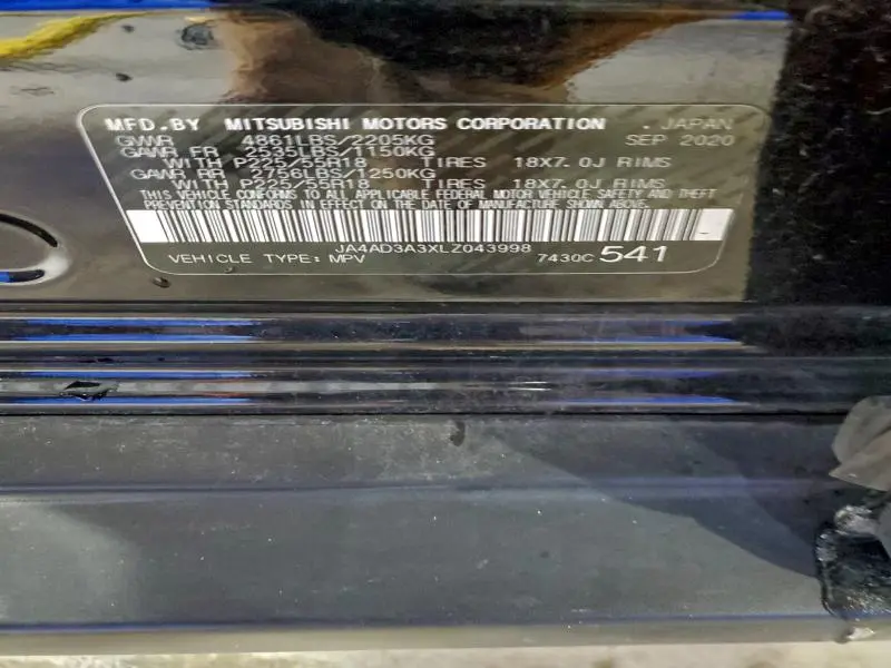 2020 MITSUBISHI OUTLANDER SE  