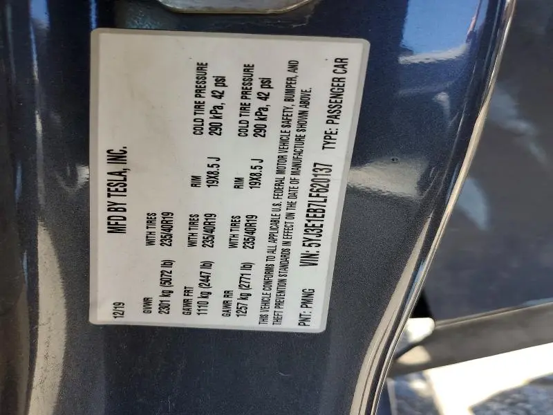 2020 TESLA MODEL 3   