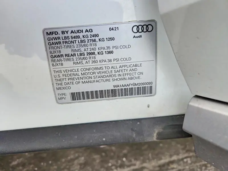 2021 AUDI Q5 PREMIUM  